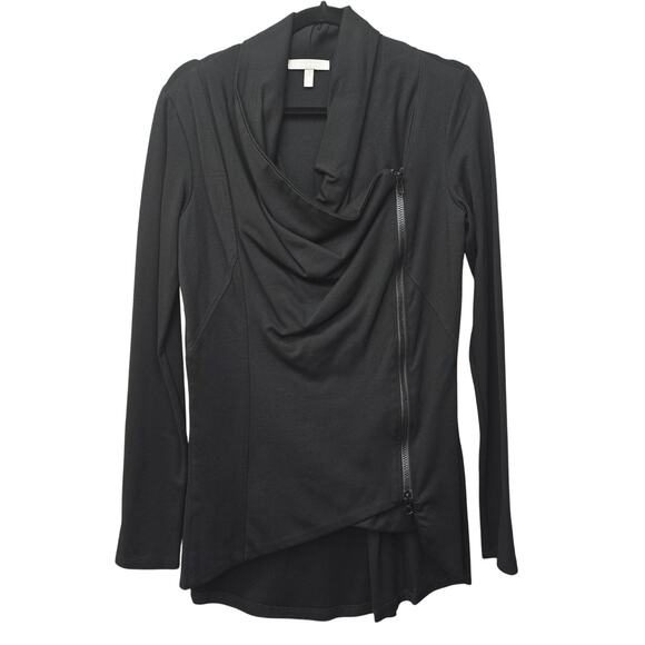 Trybe Jacket Womens Medium Black Asymmetrical Zip Long Sleeve Athleisure Workout - Picture 1 of 9